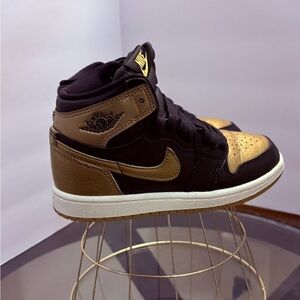 Nike Air Jordan Black and Gold Sneakers